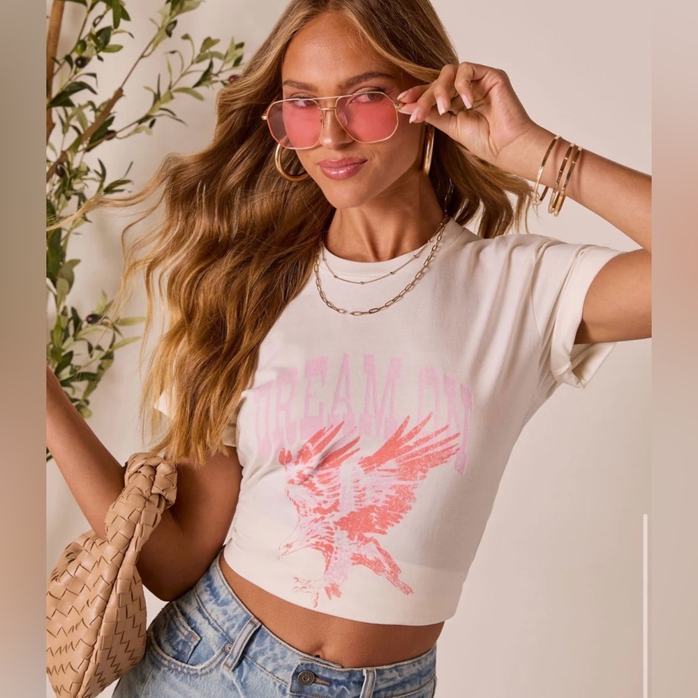 Women's White Graphic Tee - Picture 4 of 4